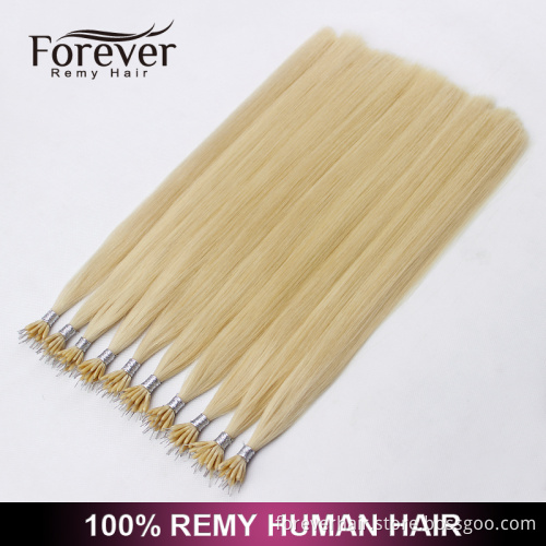 2016 Forever new trendy professional christmas hair extension wholesale premium 100 human remy Blonde nano tip hair extensions